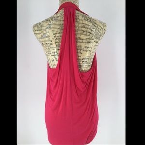 Express Large Pink Halter Top W/Draped Design